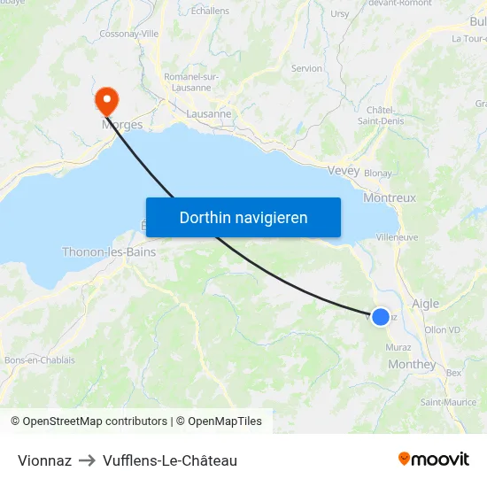 Vionnaz to Vufflens-Le-Château map
