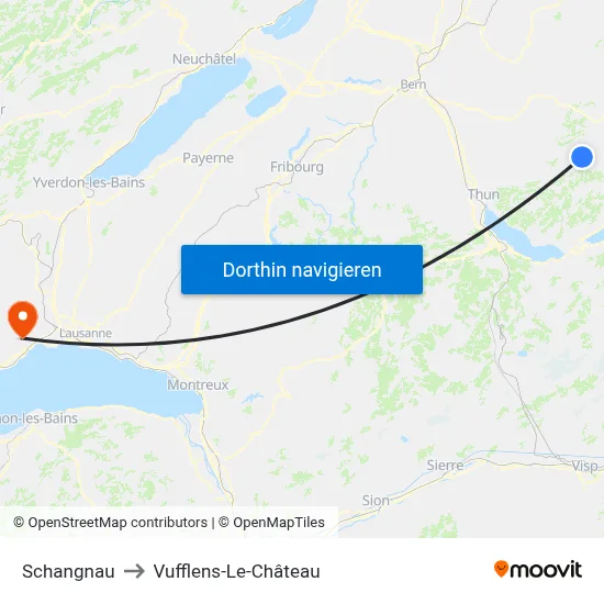 Schangnau to Vufflens-Le-Château map