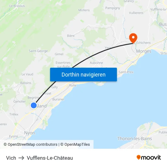 Vich to Vufflens-Le-Château map