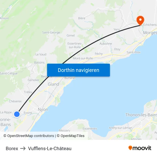 Borex to Vufflens-Le-Château map