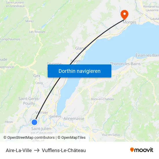 Aire-La-Ville to Vufflens-Le-Château map