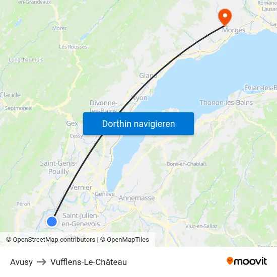 Avusy to Vufflens-Le-Château map