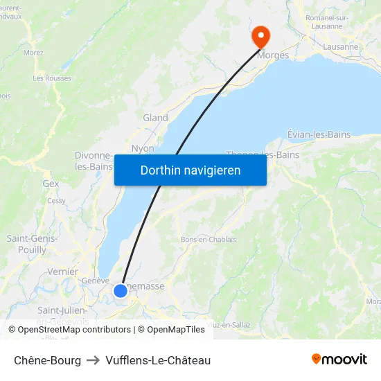 Chêne-Bourg to Vufflens-Le-Château map
