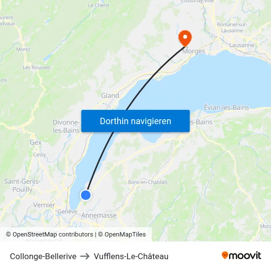 Collonge-Bellerive to Vufflens-Le-Château map