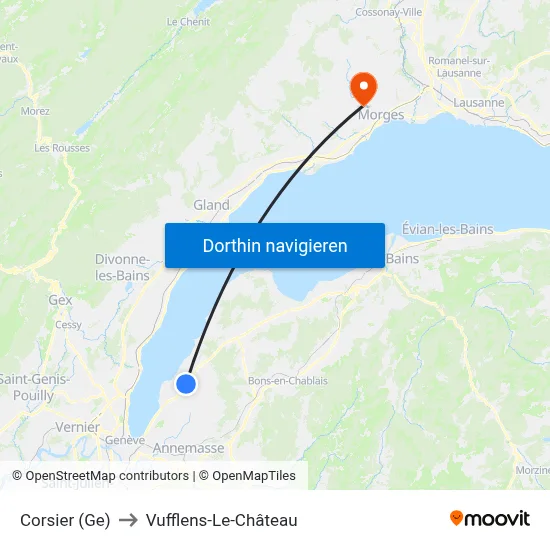 Corsier (Ge) to Vufflens-Le-Château map