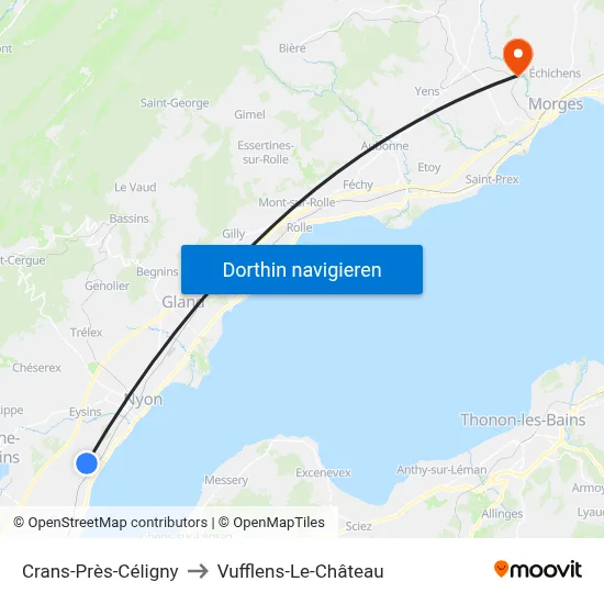 Crans-Près-Céligny to Vufflens-Le-Château map