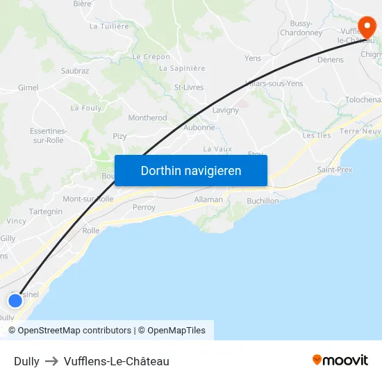Dully to Vufflens-Le-Château map