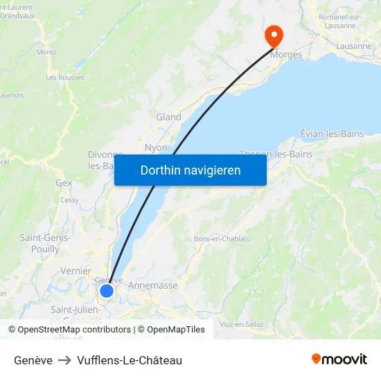 Genève to Vufflens-Le-Château map
