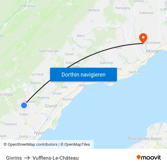 Givrins to Vufflens-Le-Château map