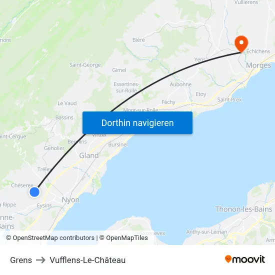 Grens to Vufflens-Le-Château map