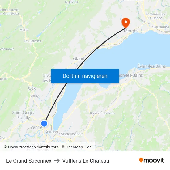 Le Grand-Saconnex to Vufflens-Le-Château map