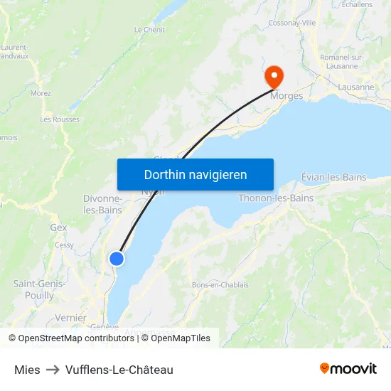 Mies to Vufflens-Le-Château map