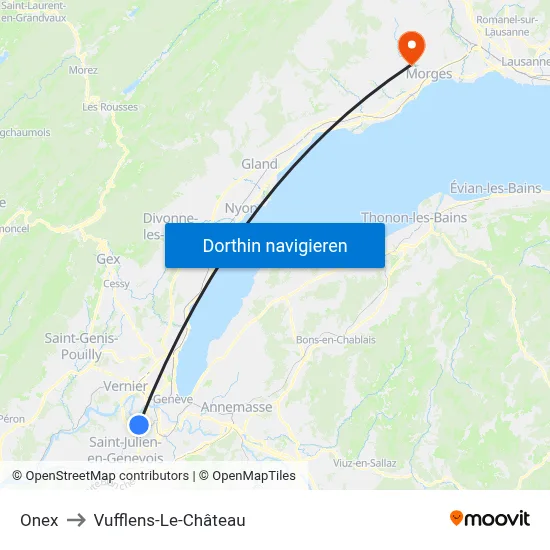 Onex to Vufflens-Le-Château map