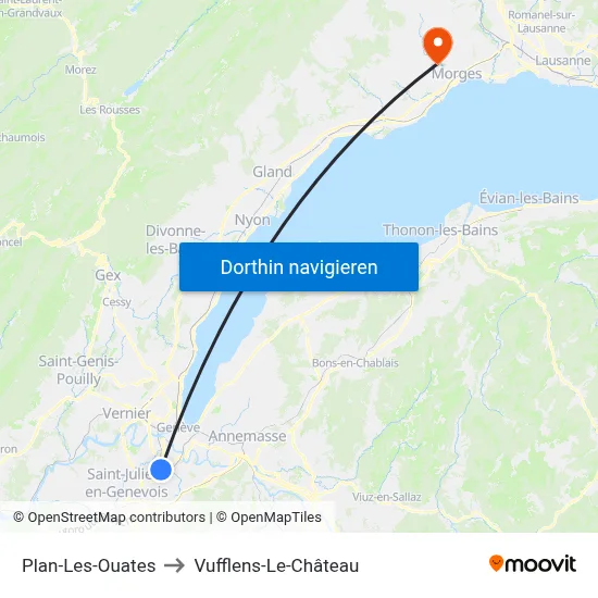 Plan-Les-Ouates to Vufflens-Le-Château map