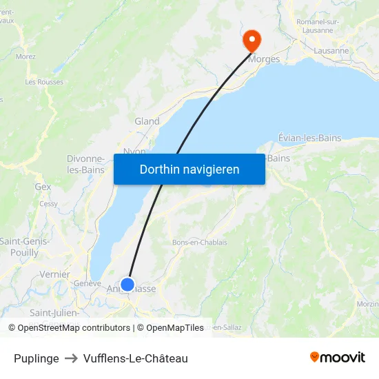 Puplinge to Vufflens-Le-Château map