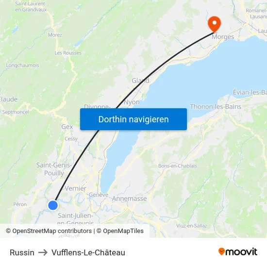 Russin to Vufflens-Le-Château map