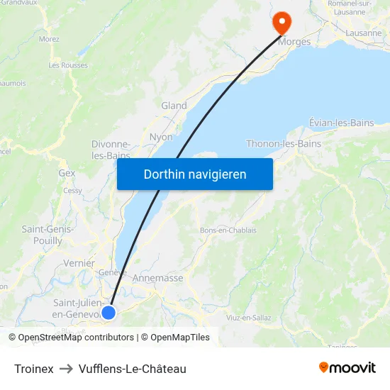 Troinex to Vufflens-Le-Château map