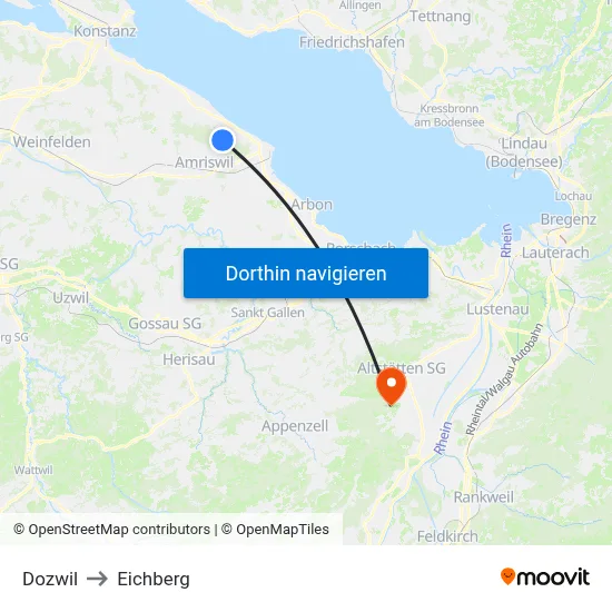 Dozwil to Eichberg map