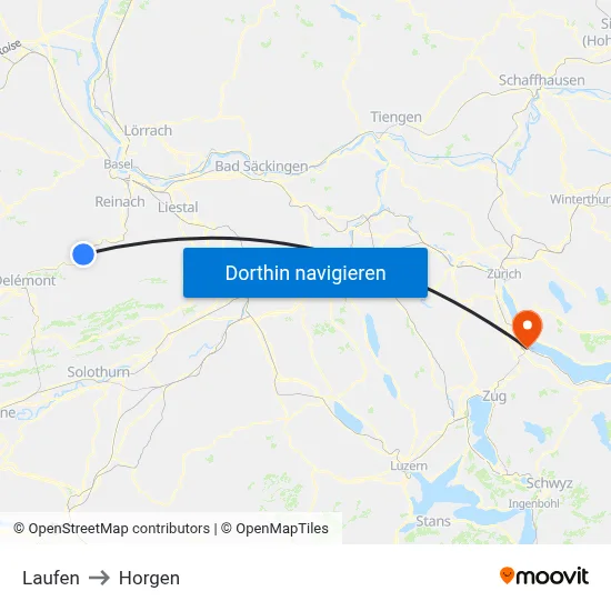 Laufen to Horgen map