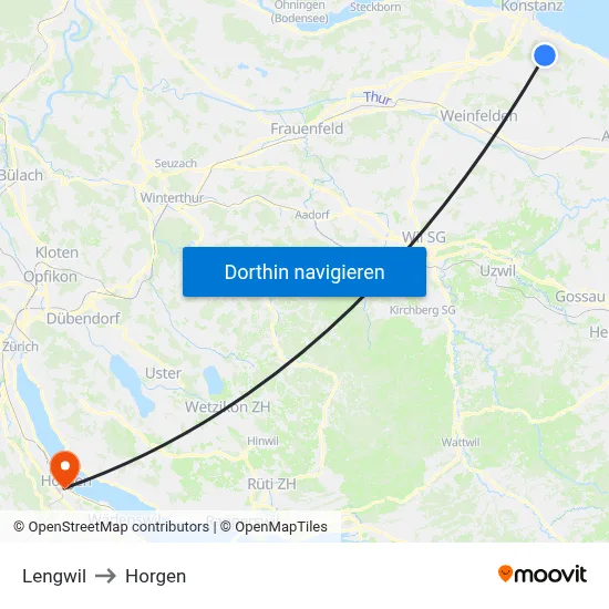 Lengwil to Horgen map