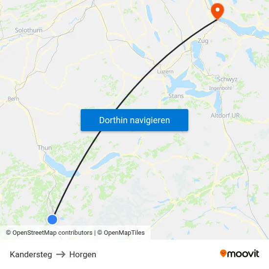 Kandersteg to Horgen map