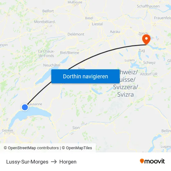Lussy-Sur-Morges to Horgen map