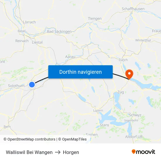 Walliswil Bei Wangen to Horgen map