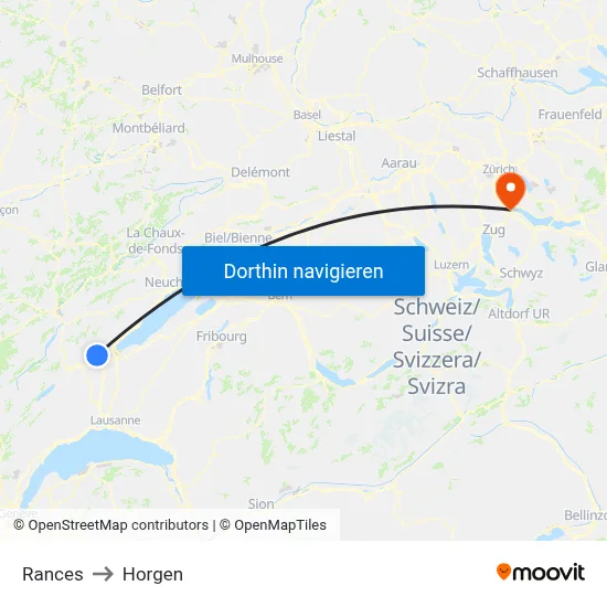Rances to Horgen map