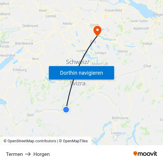 Termen to Horgen map