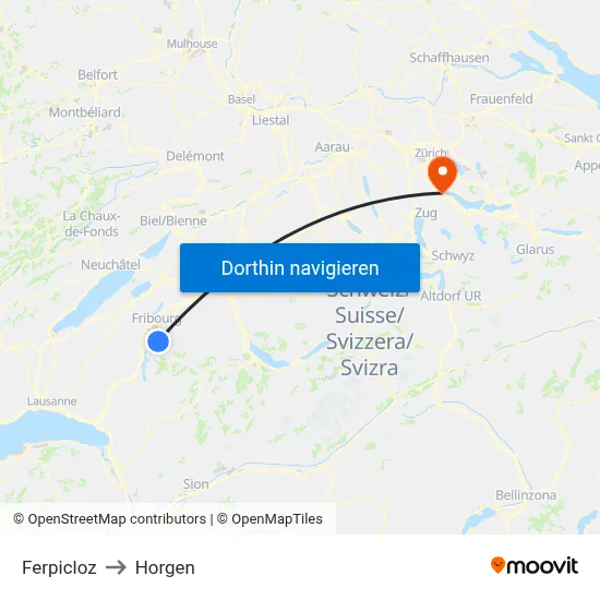 Ferpicloz to Horgen map