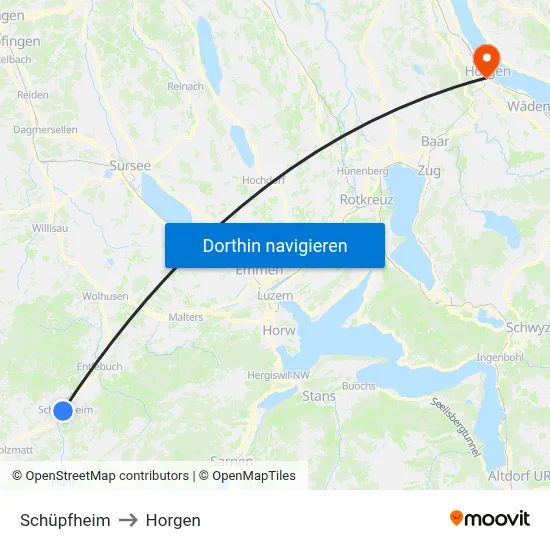 Schüpfheim to Horgen map