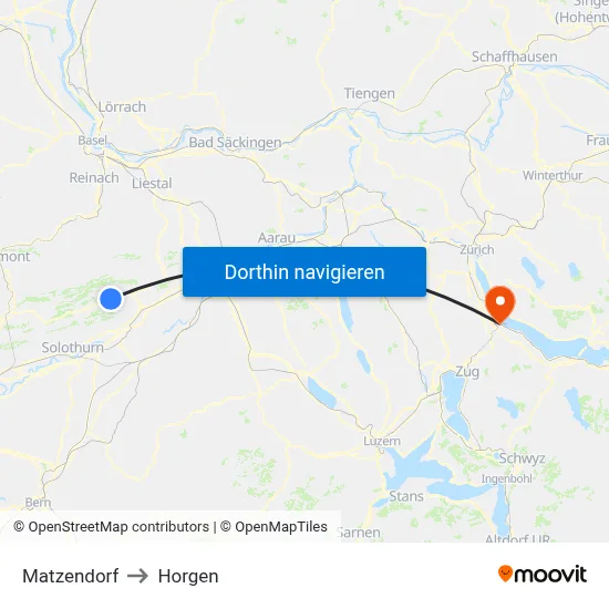 Matzendorf to Horgen map