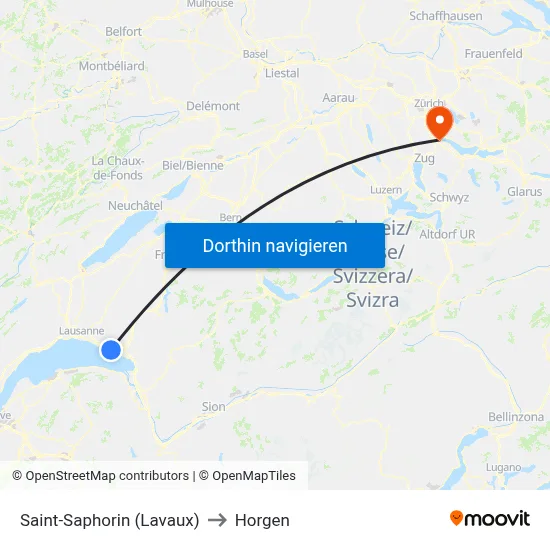 Saint-Saphorin (Lavaux) to Horgen map