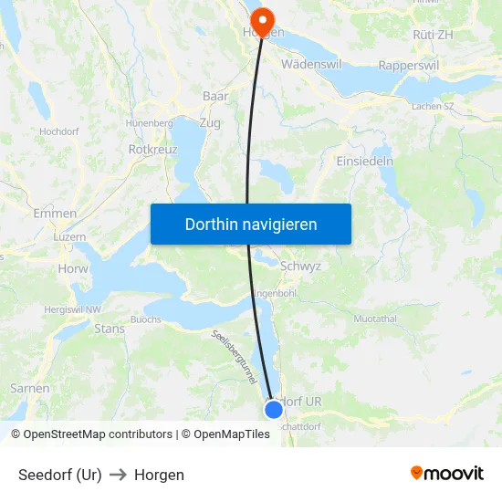 Seedorf (Ur) to Horgen map