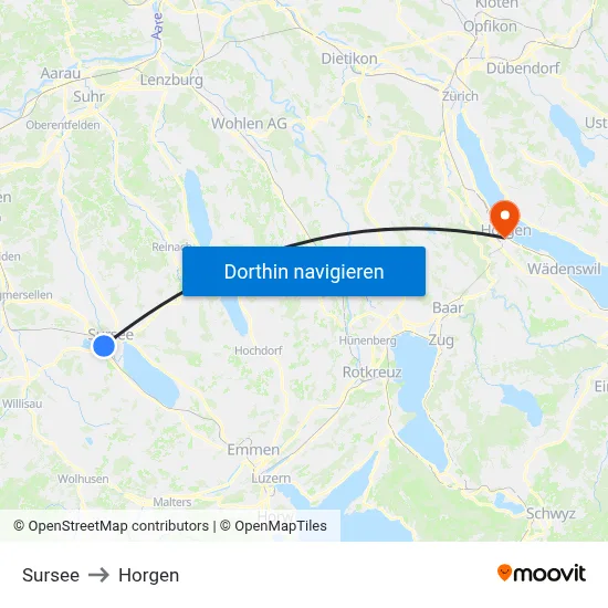 Sursee to Horgen map