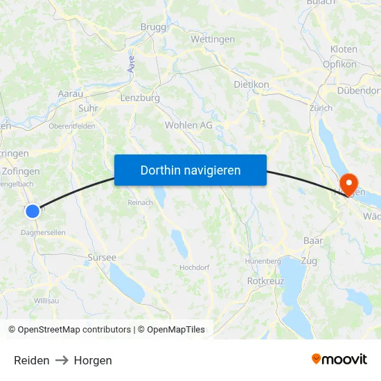 Reiden to Horgen map