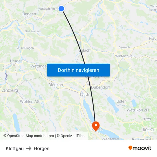 Klettgau to Horgen map