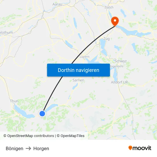 Bönigen to Horgen map
