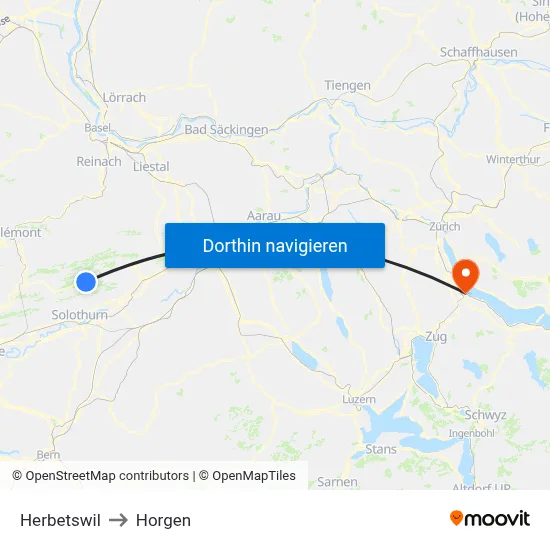 Herbetswil to Horgen map