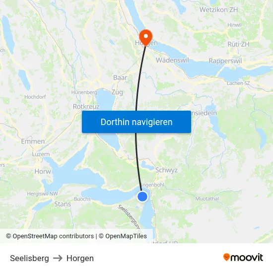 Seelisberg to Horgen map