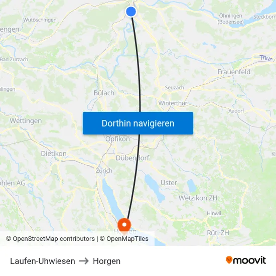 Laufen-Uhwiesen to Horgen map