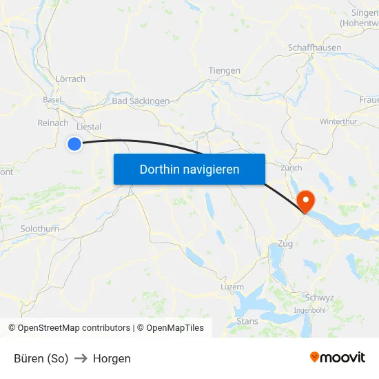 Büren (So) to Horgen map
