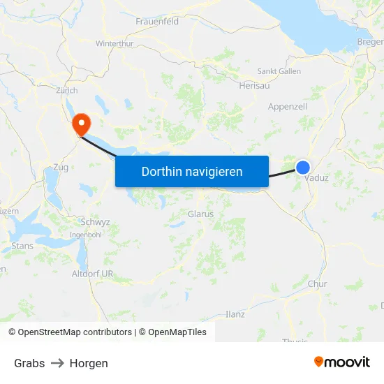 Grabs to Horgen map