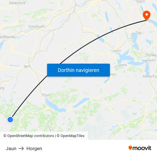 Jaun to Horgen map