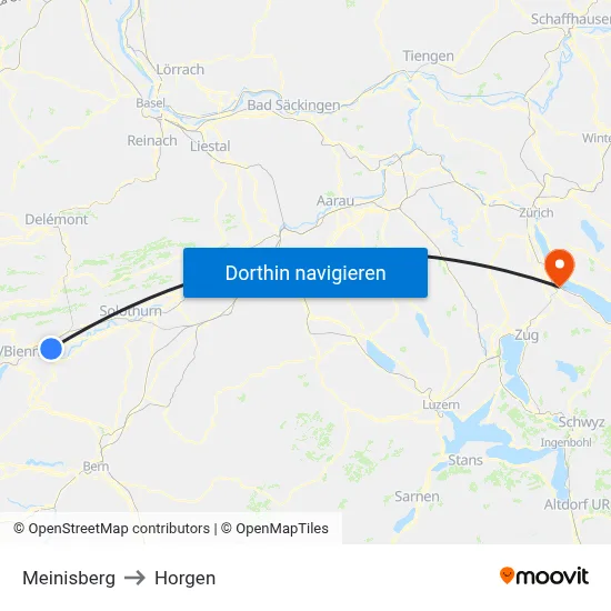Meinisberg to Horgen map