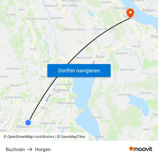 Buchrain to Horgen map
