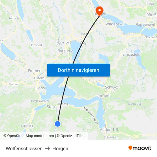 Wolfenschiessen to Horgen map