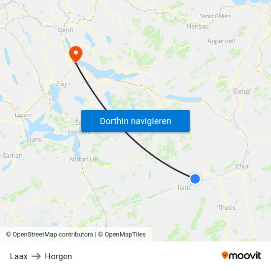 Laax to Horgen map
