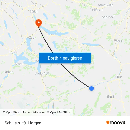 Schluein to Horgen map