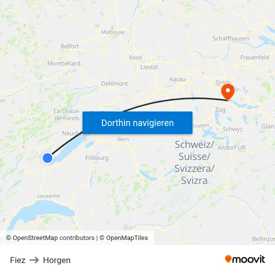 Fiez to Horgen map